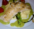 Red Snapper, creamy mashed potatoes & avocado beurre blanc