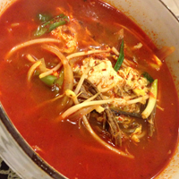 Yuk kae Jang Spicy Shredded Beef Glass Noodle Soup Chon Ju Jip San Diego EatSD